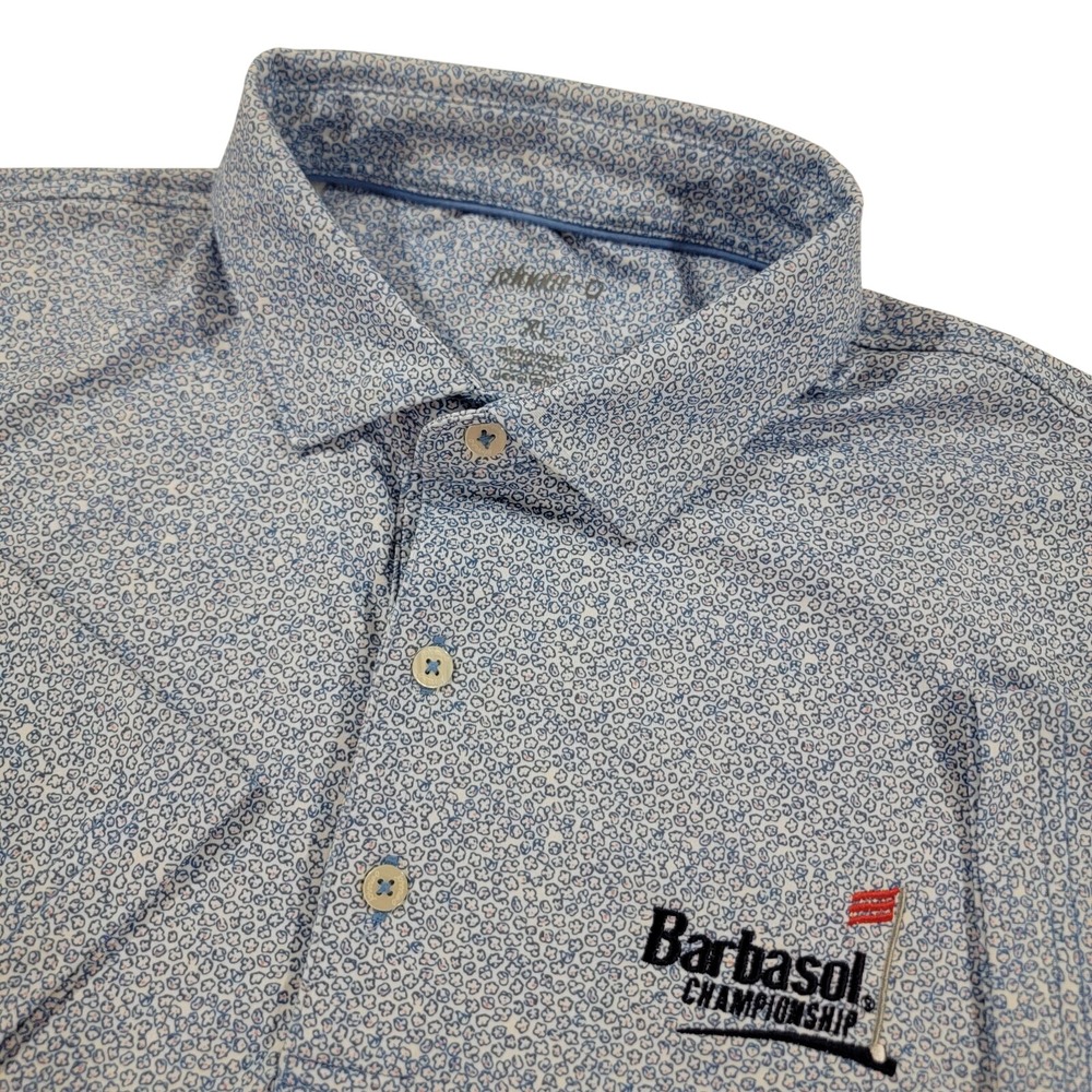 Johnnie-O Polo Shirt Mens XL Lenox Liberty Blue Barbasol Championship Golf EUC